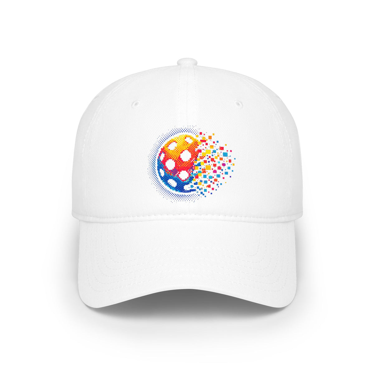 Matrix Burst Pickleball Baseball Cap - White - Front - PeaMacTees