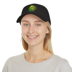 Matrix Burst Pickleball Cap Neon Green — Low Profile Cotton Baseball Hat - Black - Model 2 - PeaMacTees