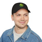 Matrix Burst Pickleball Cap Neon Green — Low Profile Cotton Baseball Hat - Black - Model - PeaMacTees