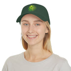 Matrix Burst Pickleball Cap Neon Green — Low Profile Cotton Baseball Hat - Dark Green - Model 2 - PeaMacTees