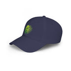 Matrix Burst Pickleball Cap Neon Green — Low Profile Cotton Baseball Hat - Dark Navy - Side - PeaMacTees