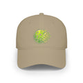 Matrix Burst Pickleball Cap Neon Green — Low Profile Cotton Baseball Hat - Khaki - Front - PeaMacTees