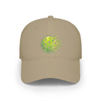 Matrix Burst Pickleball Cap Neon Green — Low Profile Cotton Baseball Hat - Khaki - Front - PeaMacTees