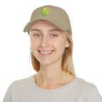 Matrix Burst Pickleball Cap Neon Green — Low Profile Cotton Baseball Hat - Khaki - Model 2 - PeaMacTees
