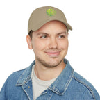 Matrix Burst Pickleball Cap Neon Green — Low Profile Cotton Baseball Hat - Khaki - Model - PeaMacTees