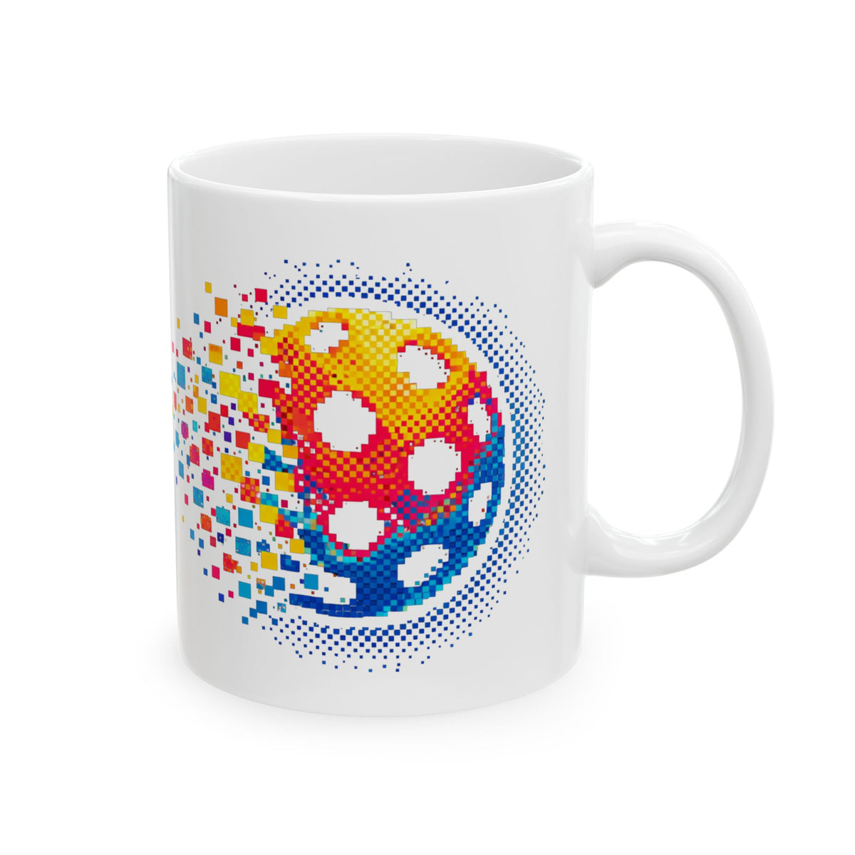 Matrix Burst Pickleball Ceramic Mug - Retro Exploding Design, 11oz and 15oz - Image 3 - PeaMacTees