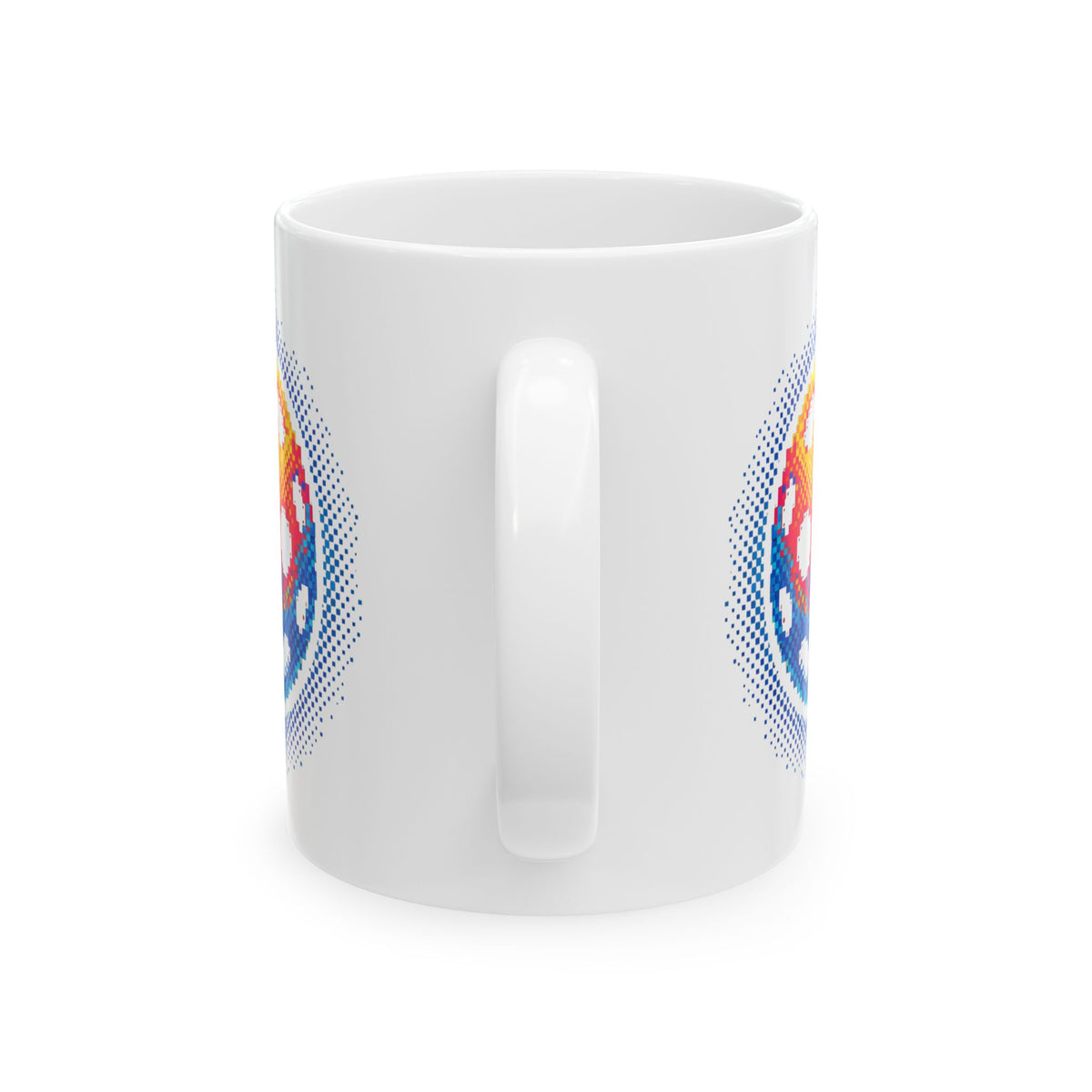 Matrix Burst Pickleball Ceramic Mug - Retro Exploding Design, 11oz and 15oz - Image 5 - PeaMacTees