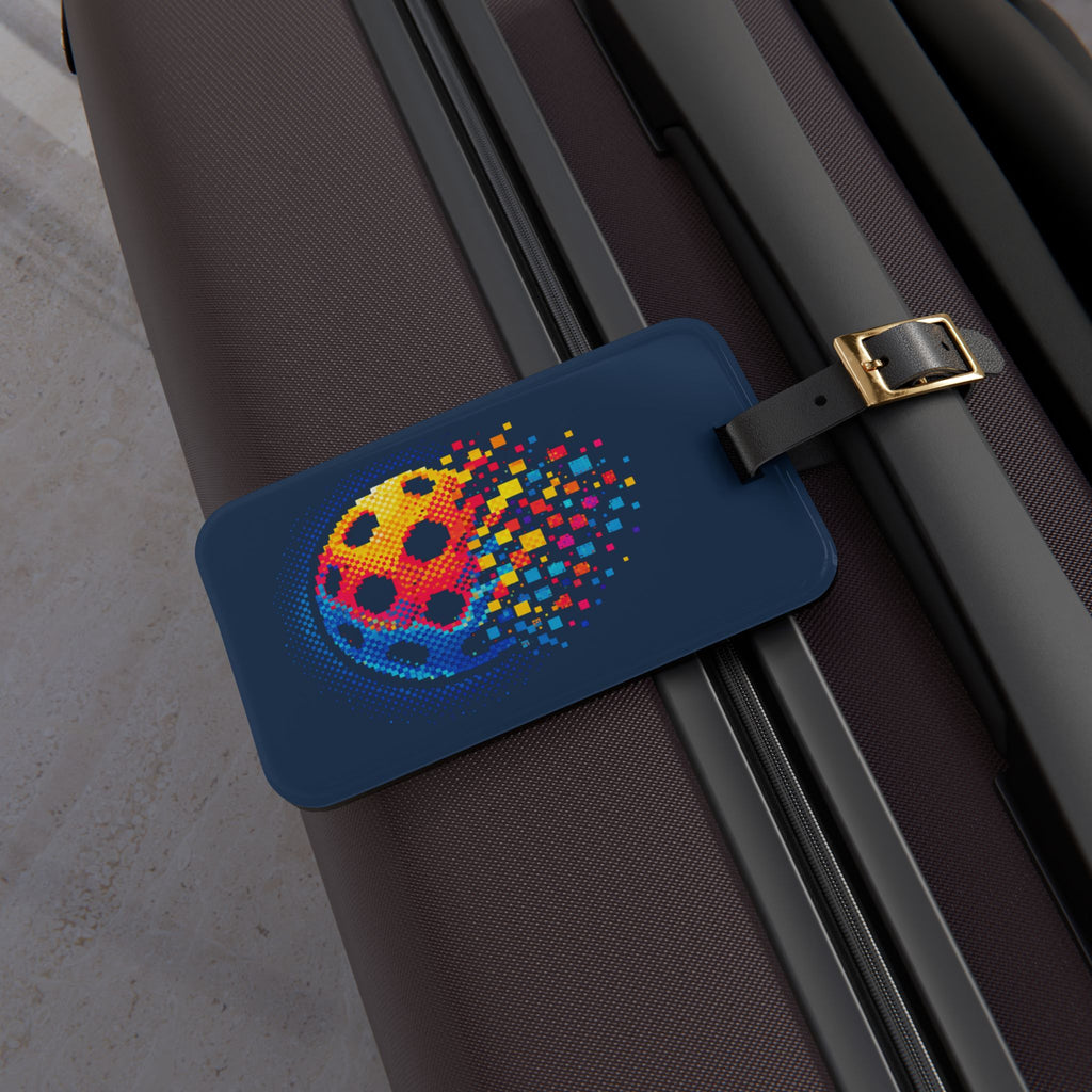 Matrix Burst Pickleball Court ID - Luggage Tag with Leather Strap & Buckle - Image 6 - PeaMacTees