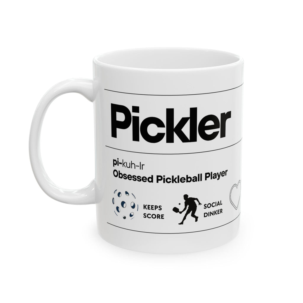 Men's Pickler Definition Coffee Mug - Funny Pickleball Gift - Ceramic Coffee Cup 11oz/15oz - Image 4 - PeaMacTees