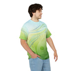 Pickleball Summer Breeze Tee — Green Leaf Wave Men's Cotton T-Shirt