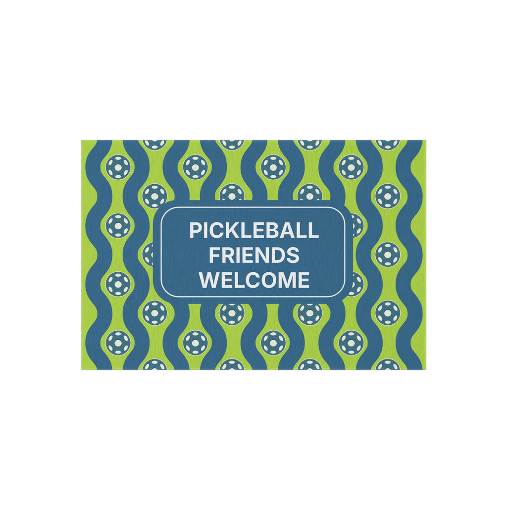 Personalized Pickleball Outdoor Rug - Custom Welcome Message or Name Doormat - Extra 1 - PeaMacTees