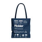 Pickleball Tote Bag - Funny Male Pickler - Large Navy Shoulder Bag - Navy handle - Product - PeaMacTees