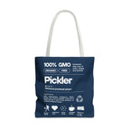 Pickleball Tote Bag - Funny Male Pickler - Large Navy Shoulder Bag - White handle - Product - PeaMacTees