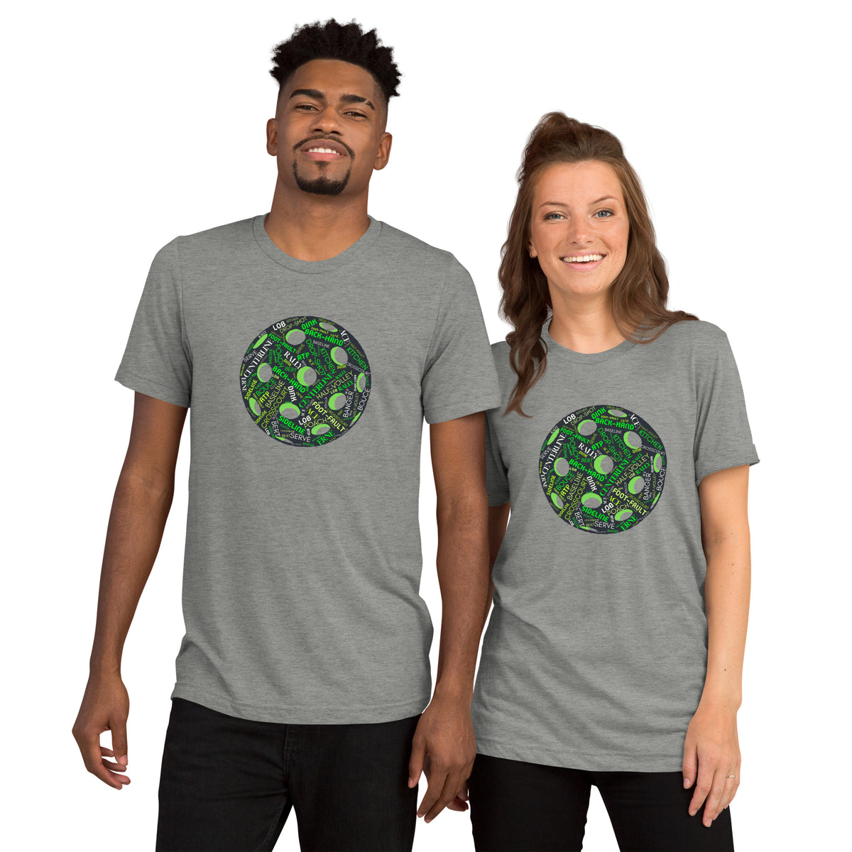 Pickleball Word Cloud Tee - Dink Pickle Kitchen Graphic Shirt - Athletic Grey - Front - PeaMacTees