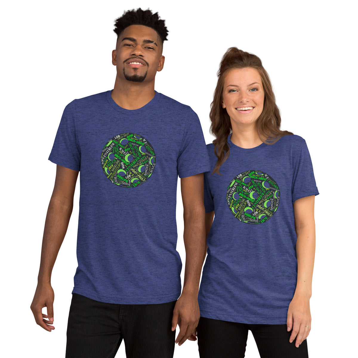 Pickleball Word Cloud Tee - Dink Pickle Kitchen Graphic Shirt - Navy - Front - PeaMacTees