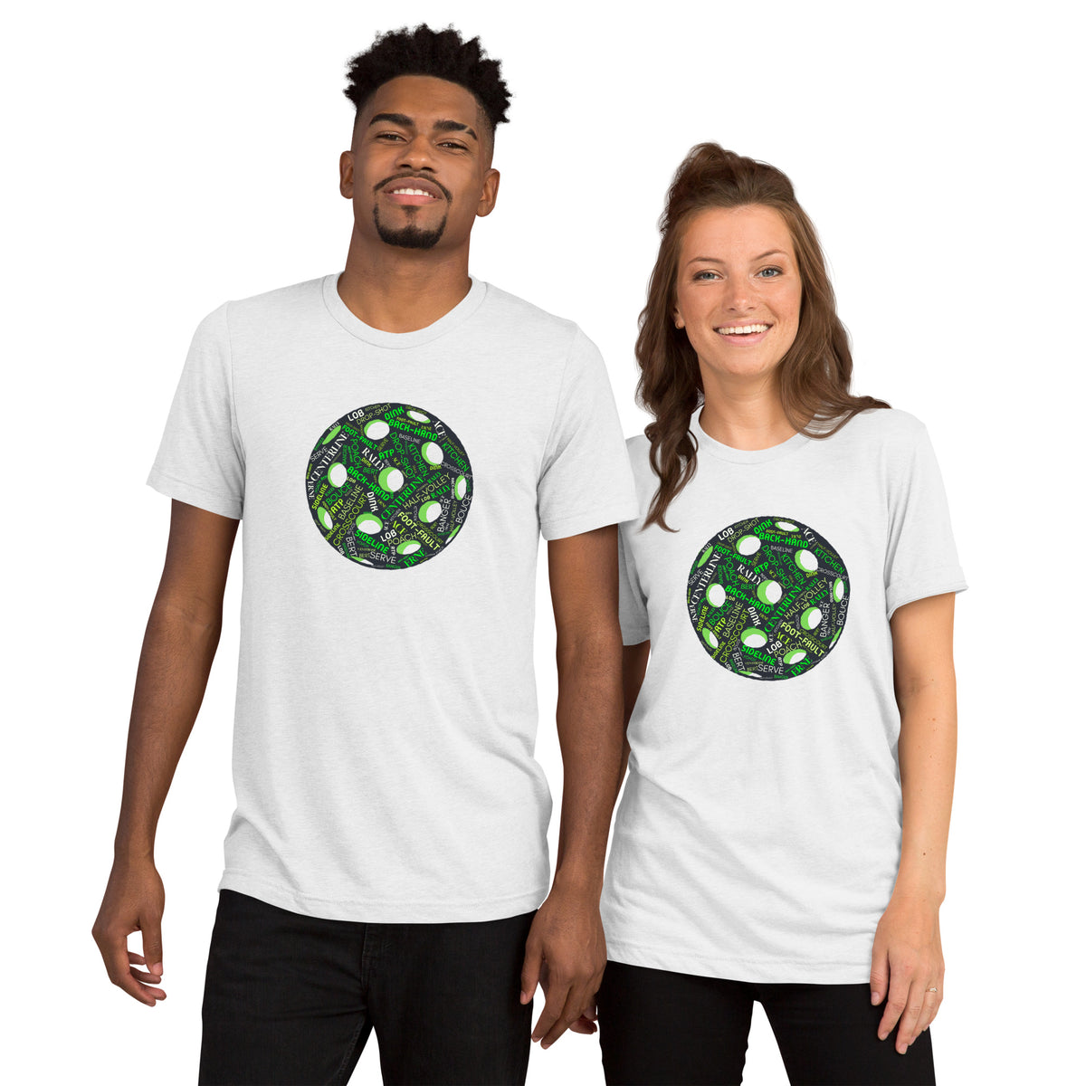 Pickleball Word Cloud Tee - Dink Pickle Kitchen Graphic Shirt - Solid White - Front - PeaMacTees