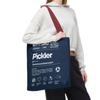 Pickler Tote Bag - Funny Female Pickleball Player Shoulder Carryall - Red handle - Model - PeaMacTees