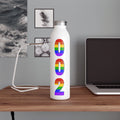 Pride 002 Slim Stainless Steel Water Bottle — Rainbow Pickleball & Sports Hydration - Image 2 - PeaMacTees
