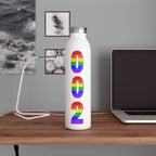 Pride 002 Slim Stainless Steel Water Bottle — Rainbow Pickleball & Sports Hydration - Image 2 - PeaMacTees
