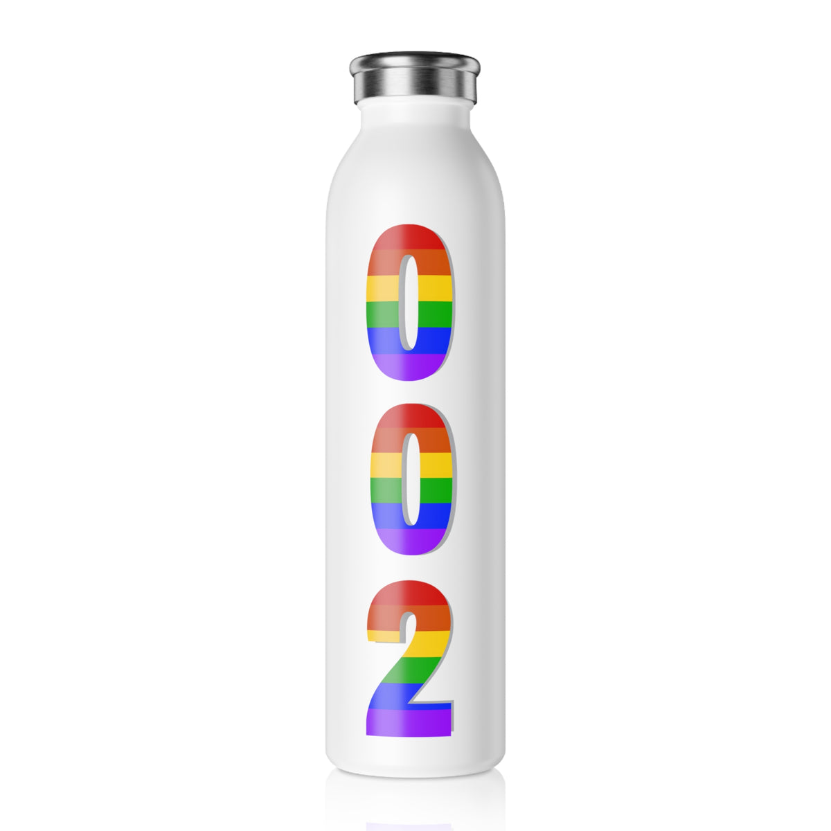 Pride 002 Slim Stainless Steel Water Bottle — Rainbow Pickleball & Sports Hydration - Image 3 - PeaMacTees