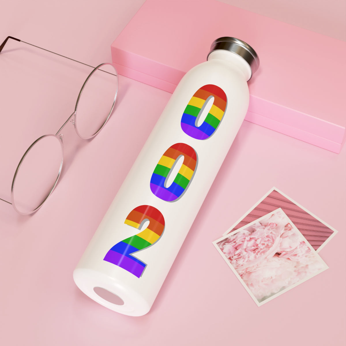 Pride 002 Slim Stainless Steel Water Bottle — Rainbow Pickleball & Sports Hydration - Image 6 - PeaMacTees