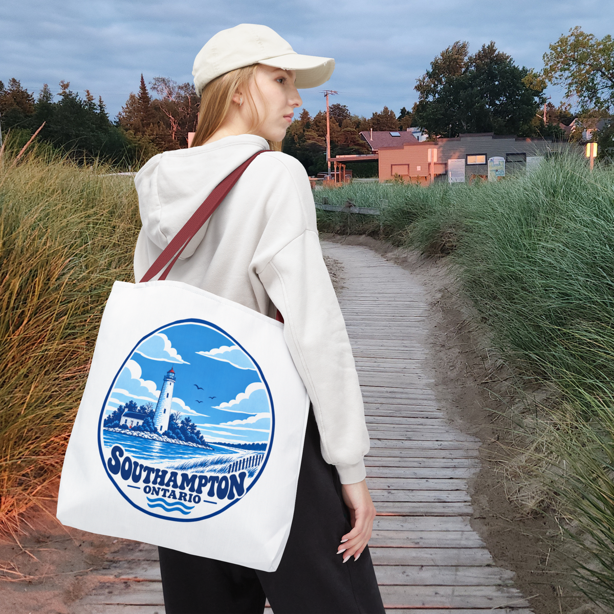Southampton Ontario Lighthouse Tote Bag — Coastal Market Tote