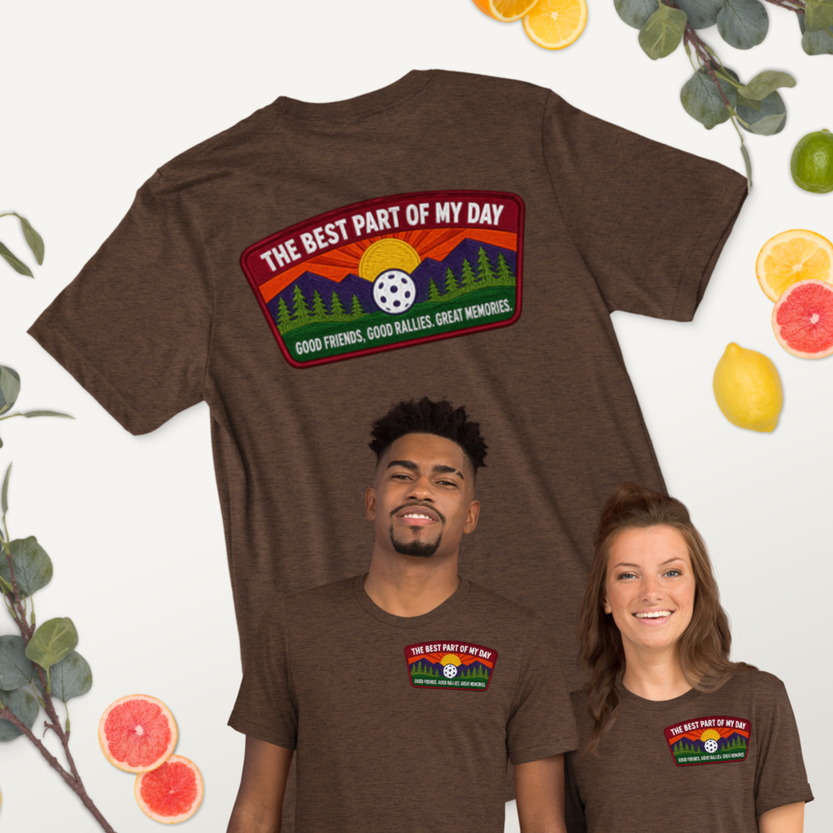 Best Part of My Day Pickleball Tee - 2-Sided Premium Tri-Blead T-shirt - product design detail-front-and-back