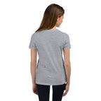 Youth Dinking Diva Tee — Pink Filigree Pickleball Shirt - Athletic Heather - Back - PeaMacTees