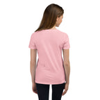 Youth Dinking Diva Tee — Pink Filigree Pickleball Shirt - Pink - Back - PeaMacTees