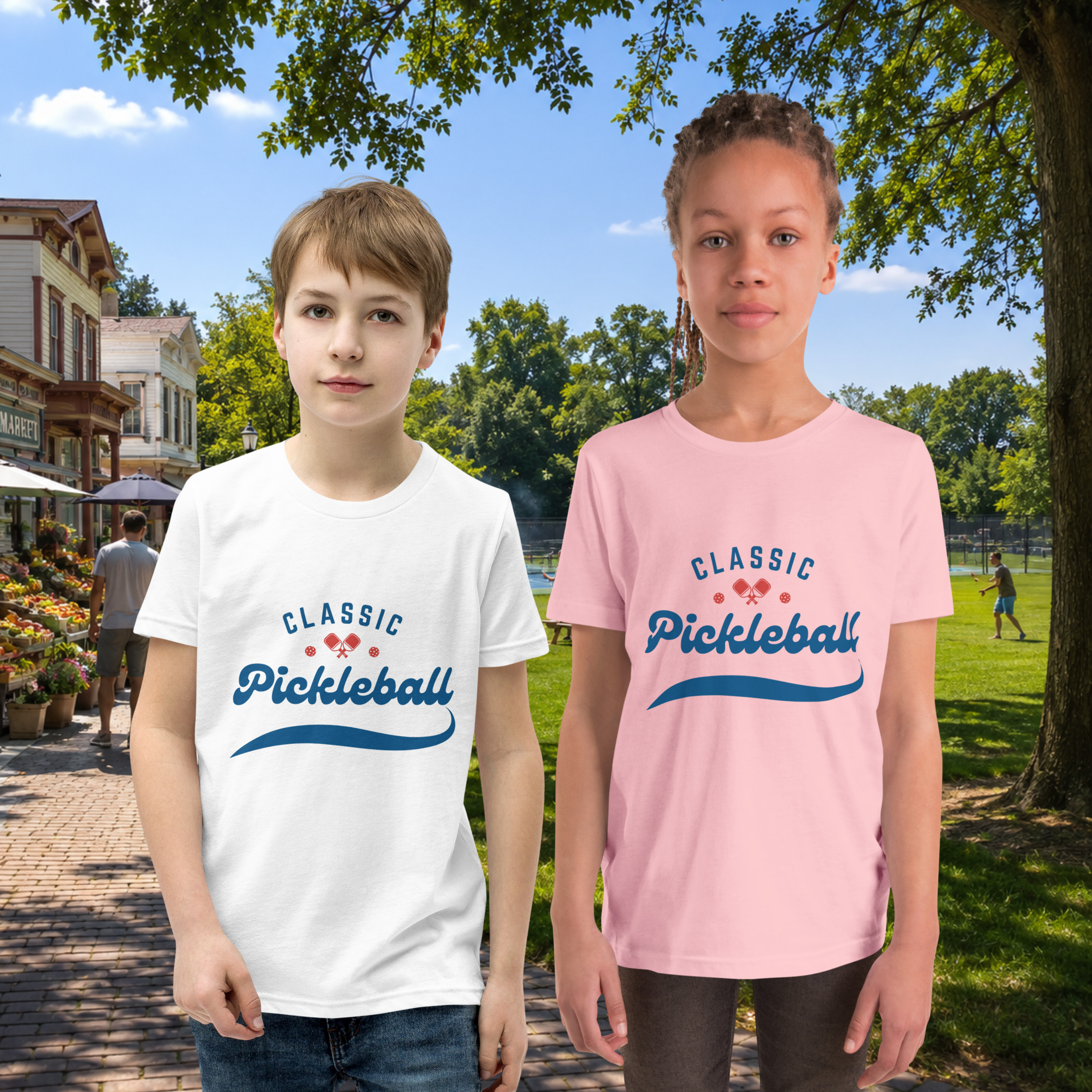 Youth Retro Classic Pickleball T-Shirt - Kids Sports Tee for Boys & Girls