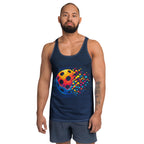 Matrix Burst Pickleball Unisex Tank Top - front view on model