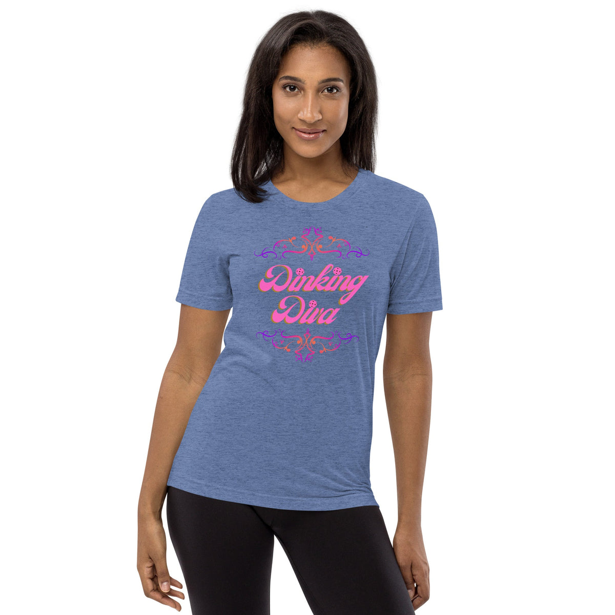 Dinking Diva Women's Pickleball Tee - Blue - PeaMacTees