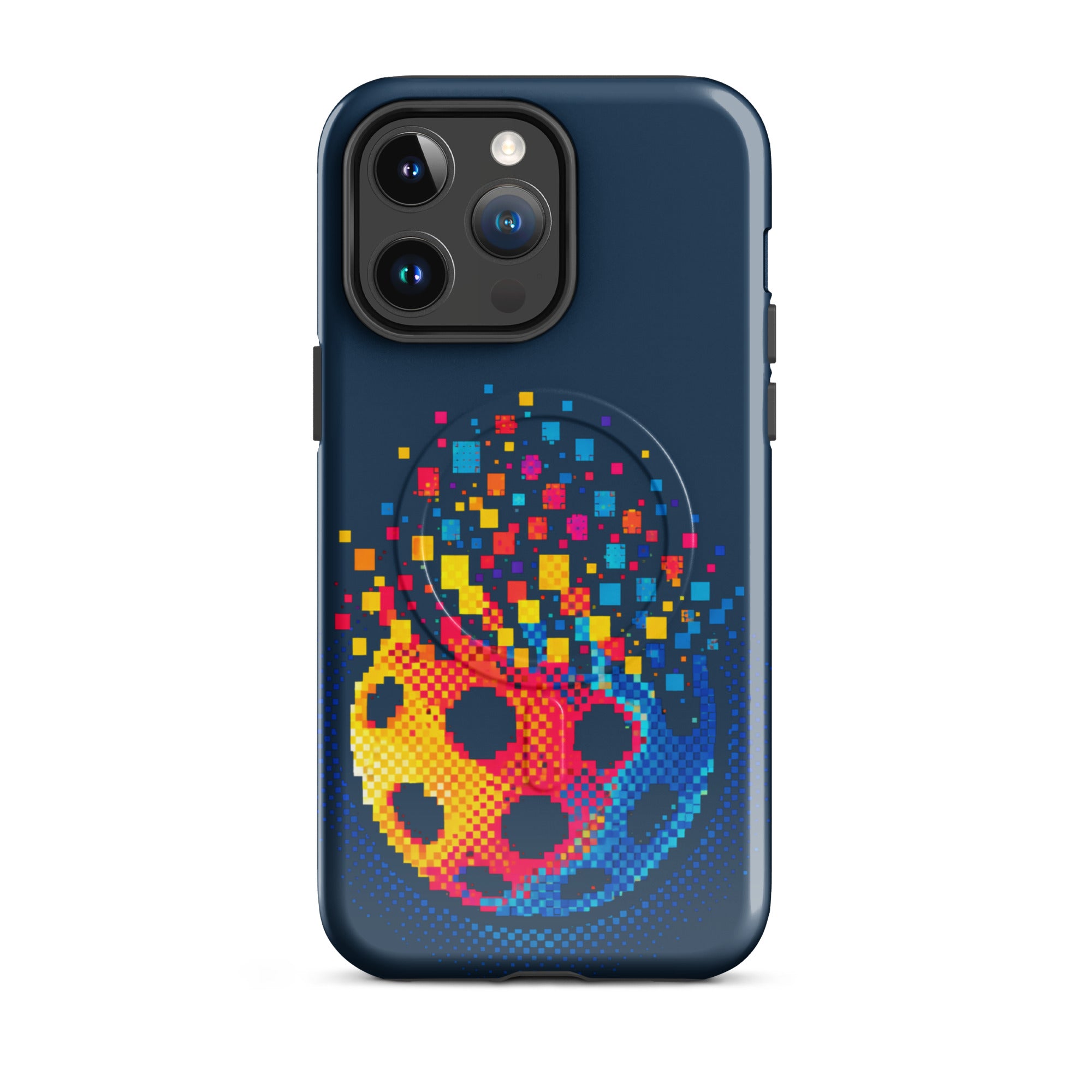 PeaMac Pickleball Tees Matrix Burst Pickleball Case for iPhone 14 Pro Max, glossy MagSafe tough phone case with pickleball design