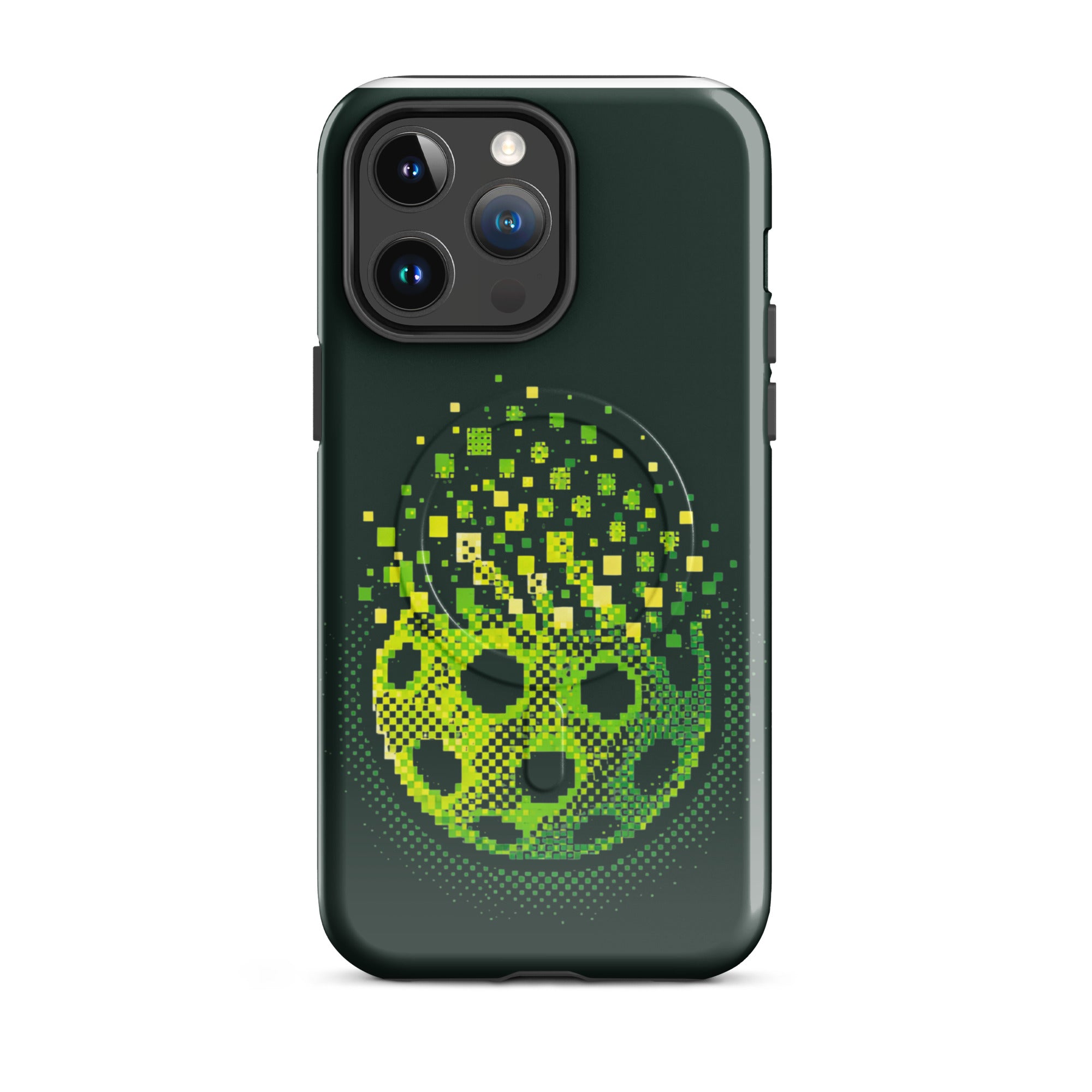 PeaMac Pickleball Matrix Burst MagSafe tough phone case for iPhone 14 Pro Max with glossy finish and pickleball-themed design.