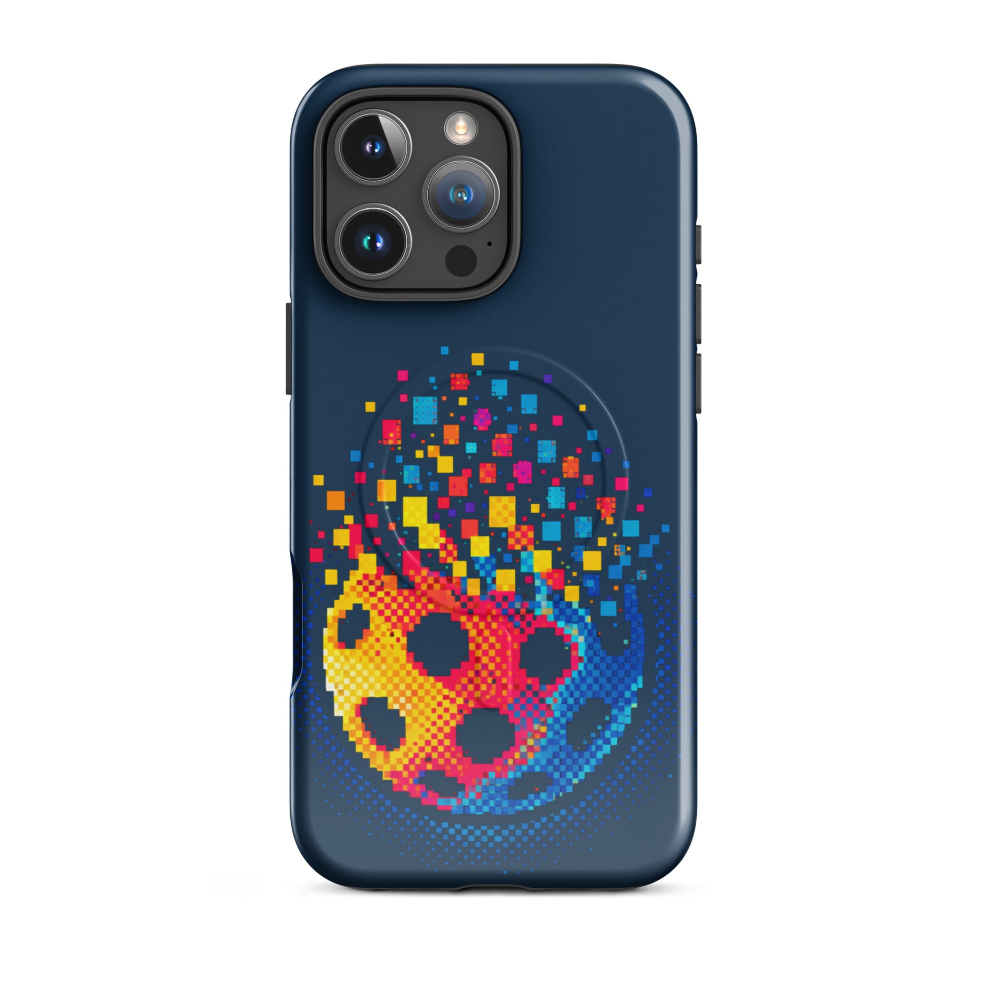 PeaMac Pickleball Tees Matrix Burst Pickleball Case for iPhone 16 Pro Max with glossy finish and MagSafe® compatibility.