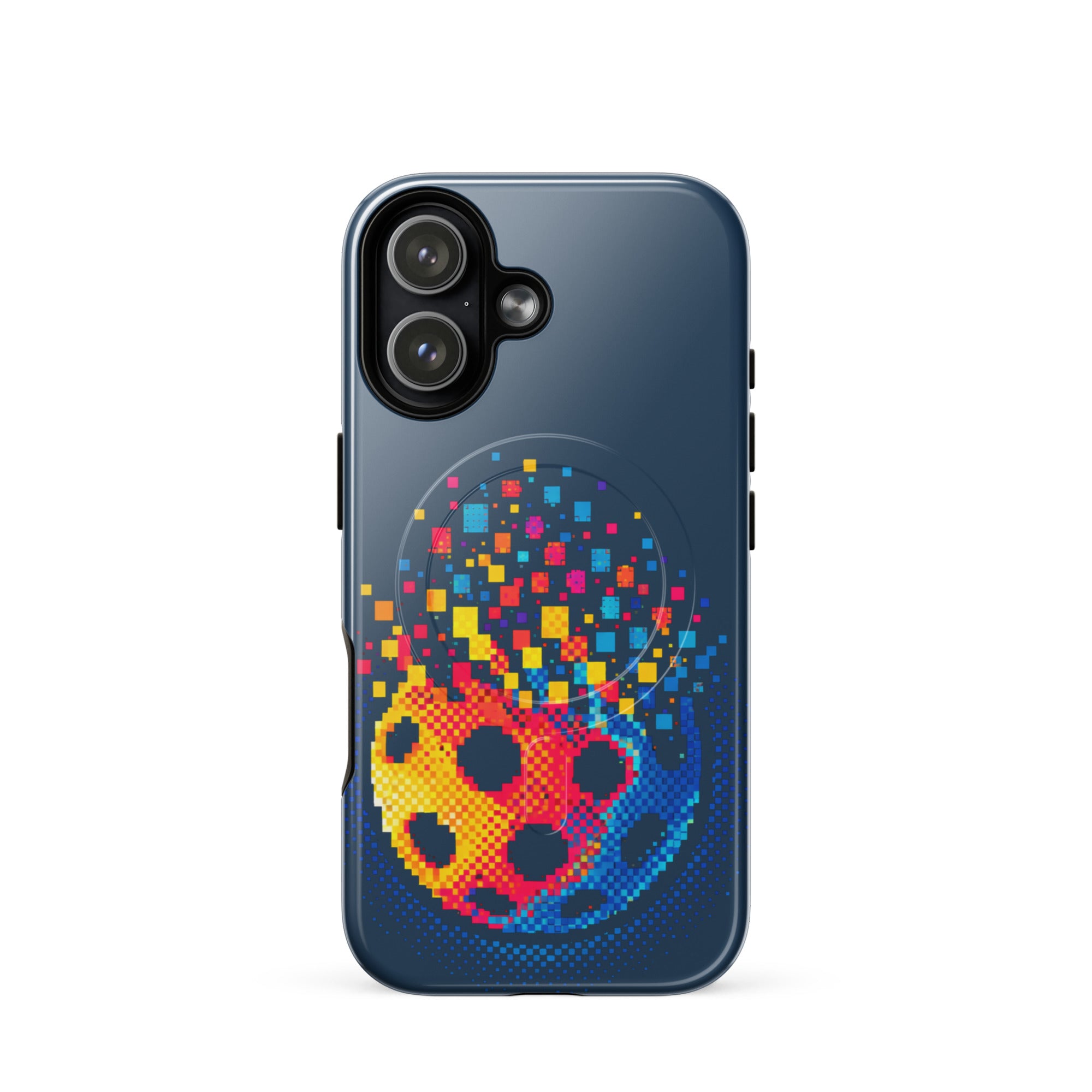 PeaMac Pickleball Tees Matrix Burst Pickleball Case for iPhone 17 with MagSafe® compatibility and glossy finish.