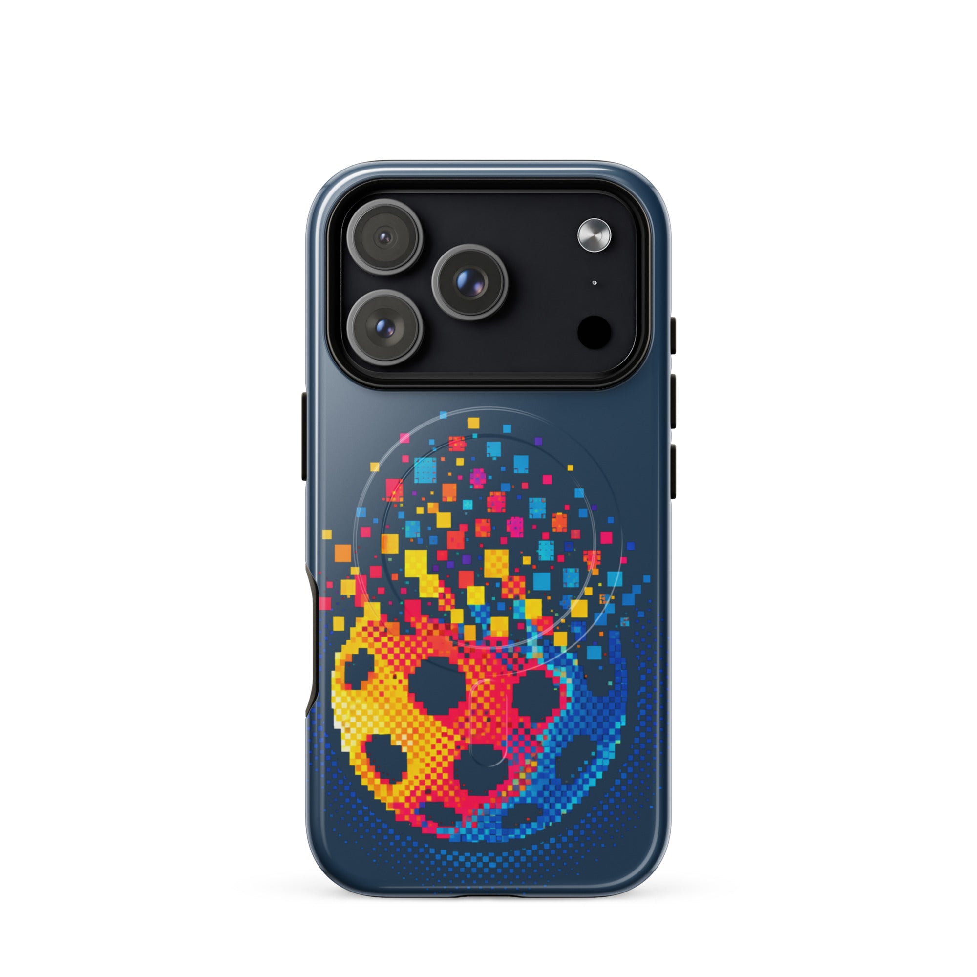 PeaMac Pickleball Tees Matrix Burst Pickleball Case for iPhone 17 Pro with MagSafe, glossy tough protective phone case.
