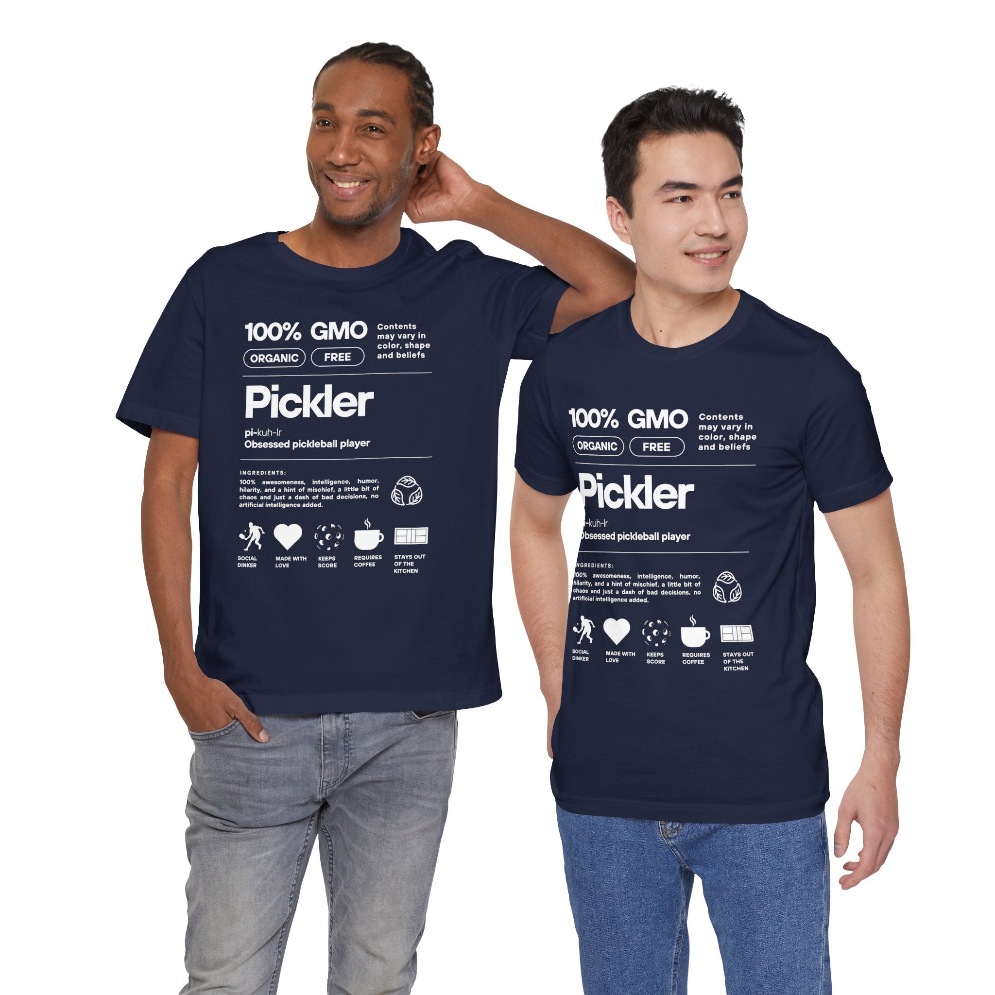 Men's Pickler Funny Definitions T-Shirt | Pickleball Tee | Relaxed Fit Lightweight Activewear - White Text - PeaMac Tees