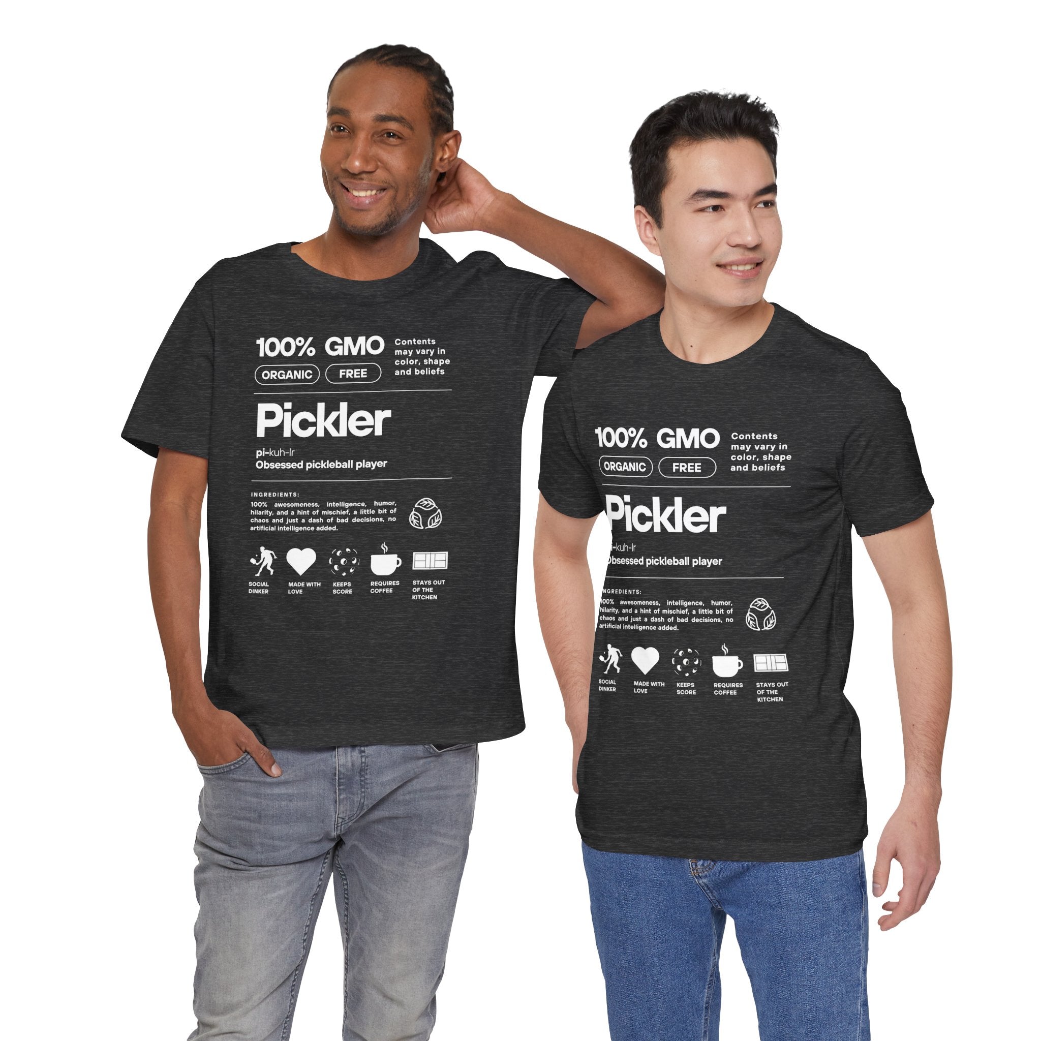 Men's Pickler Funny Definitions T-Shirt | Pickleball Tee | Relaxed Fit Lightweight Activewear - White Text - PeaMac Tees