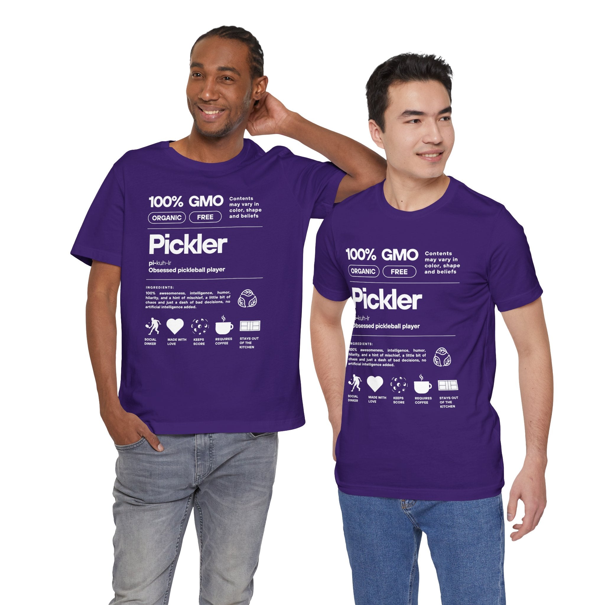 Men's Pickler Funny Definitions T-Shirt | Pickleball Tee | Relaxed Fit Lightweight Activewear - White Text - PeaMac Tees