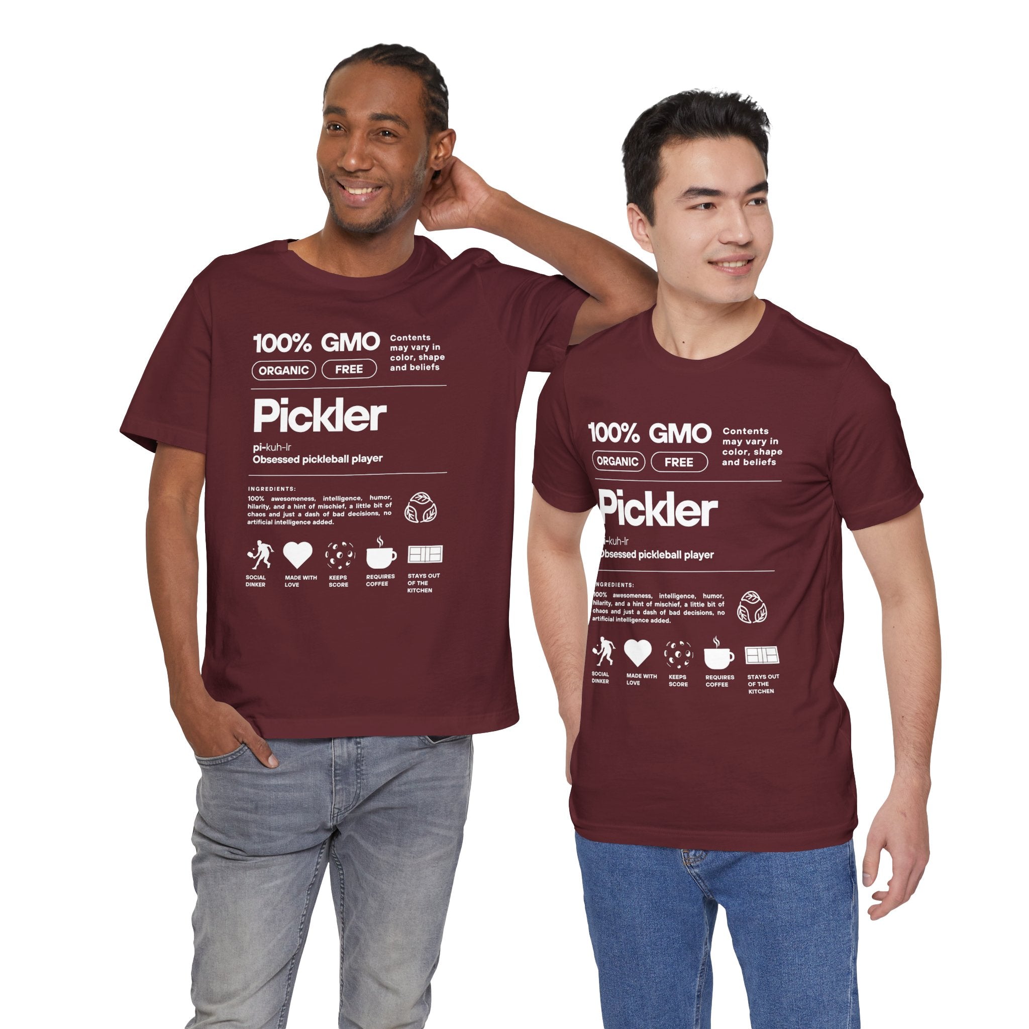 Men's Pickler Funny Definitions T-Shirt | Pickleball Tee | Relaxed Fit Lightweight Activewear - White Text - PeaMac Tees