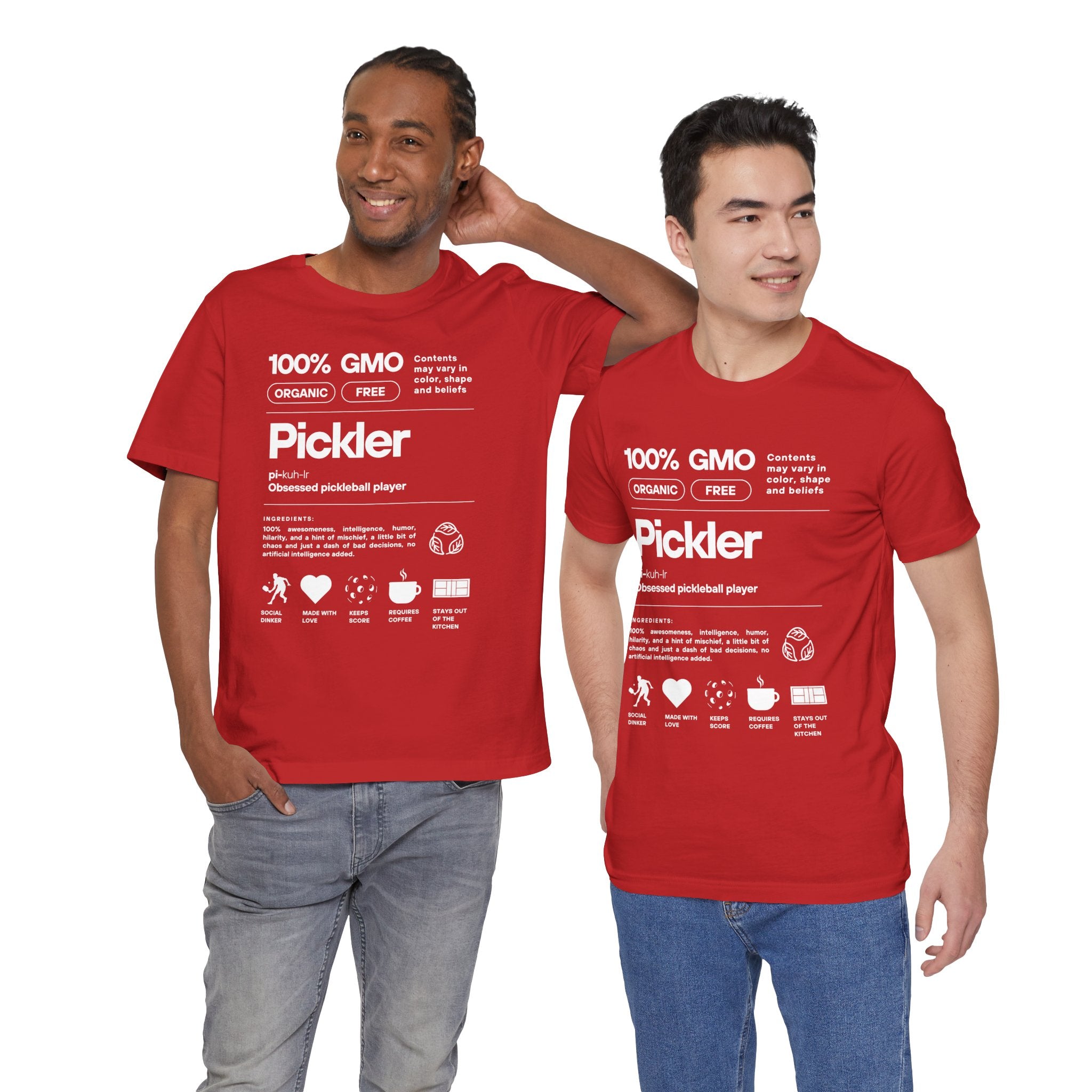 Men's Pickler Funny Definitions T-Shirt | Pickleball Tee | Relaxed Fit Lightweight Activewear - White Text - PeaMac Tees