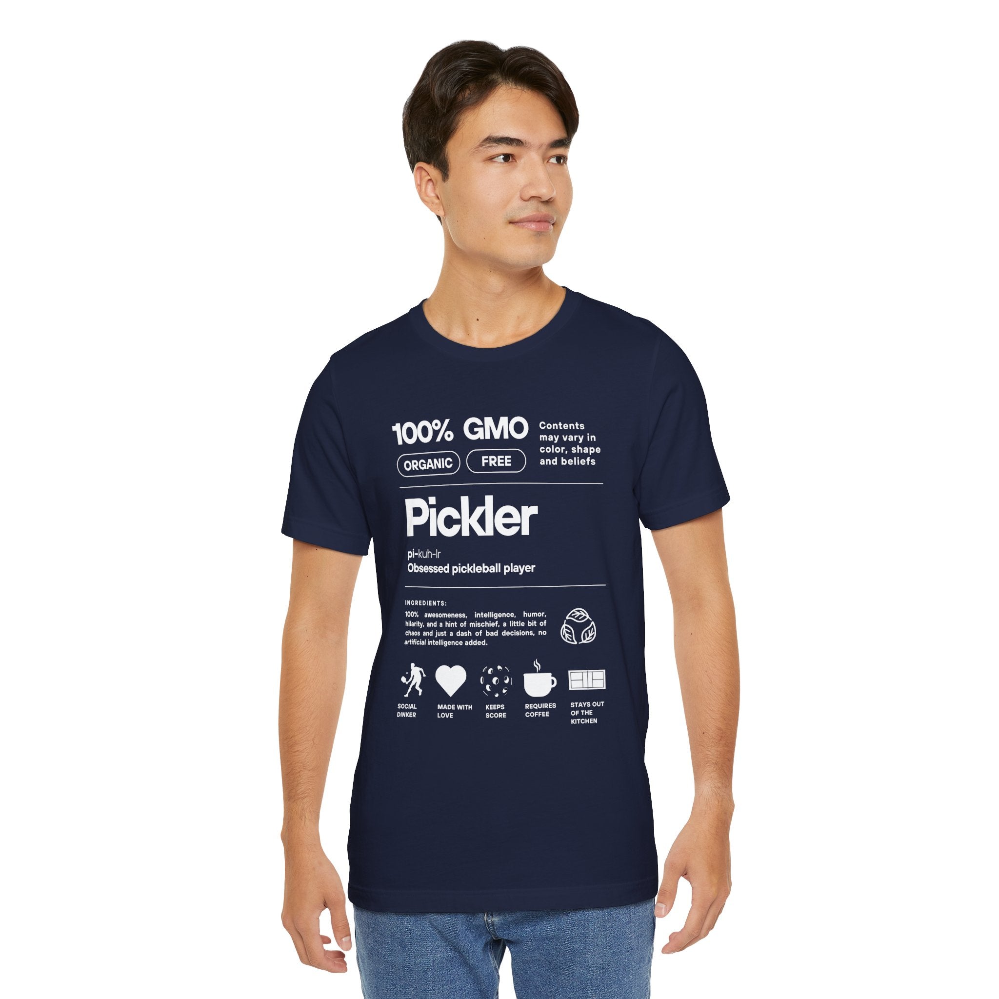 Men's Pickler Funny Definitions T-Shirt | Pickleball Tee | Relaxed Fit Lightweight Activewear - White Text - PeaMac Tees