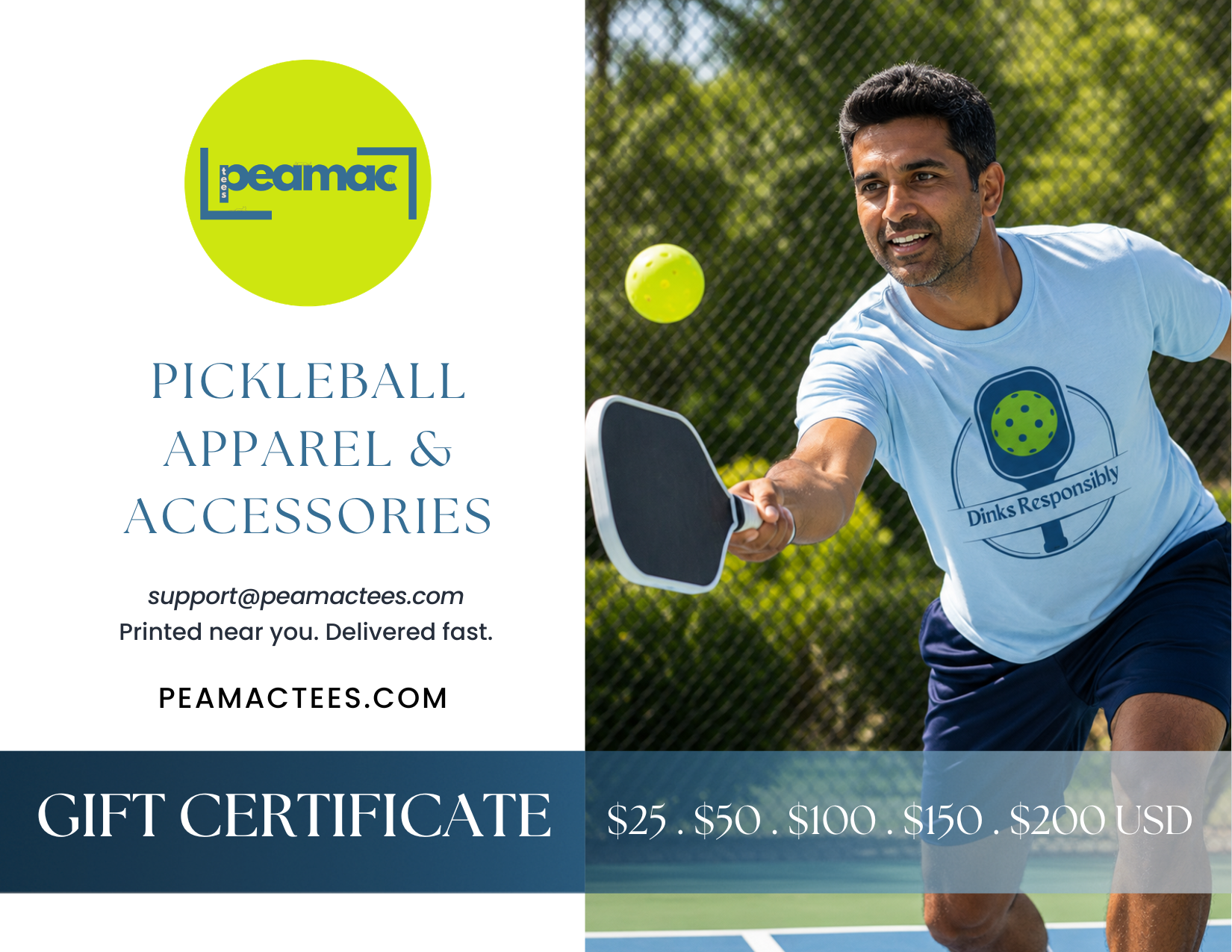 PeaMac Pickleball Tees Gift Card