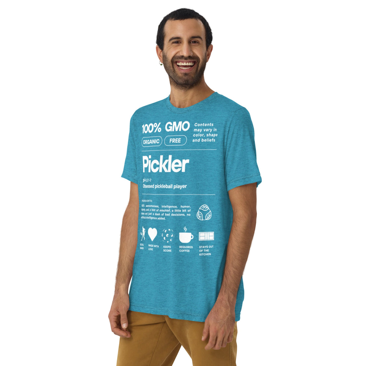Pickler Funny Definitions Men's Pickleball Tee - Aqua - PeaMacTees