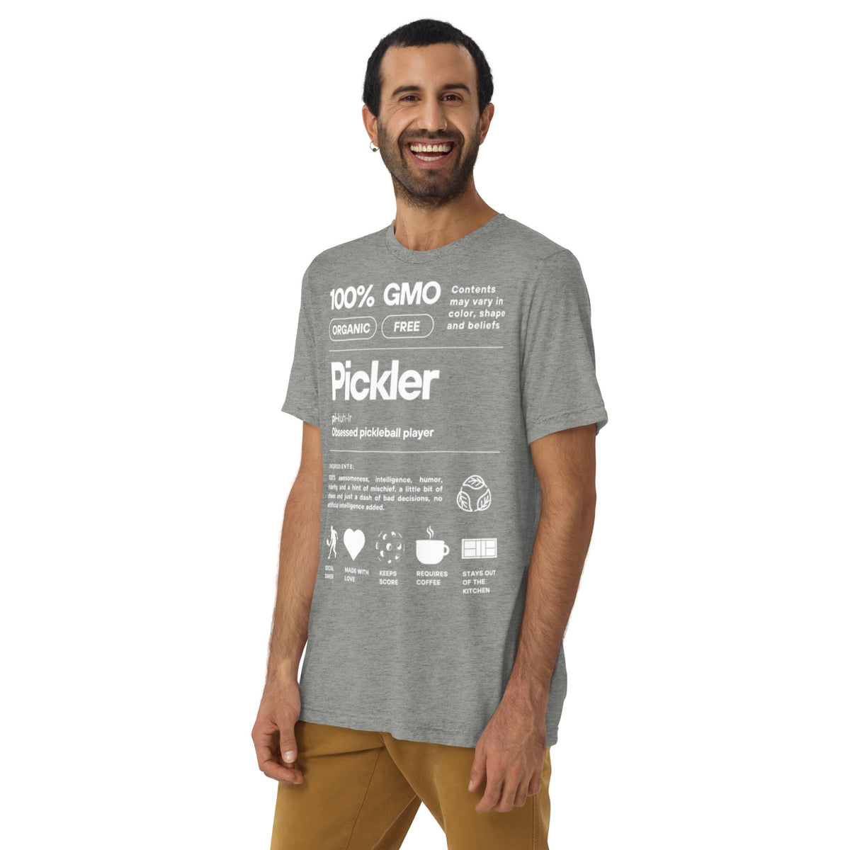 Pickler Funny Definitions Men's Pickleball Tee - Athletic Grey - PeaMacTees