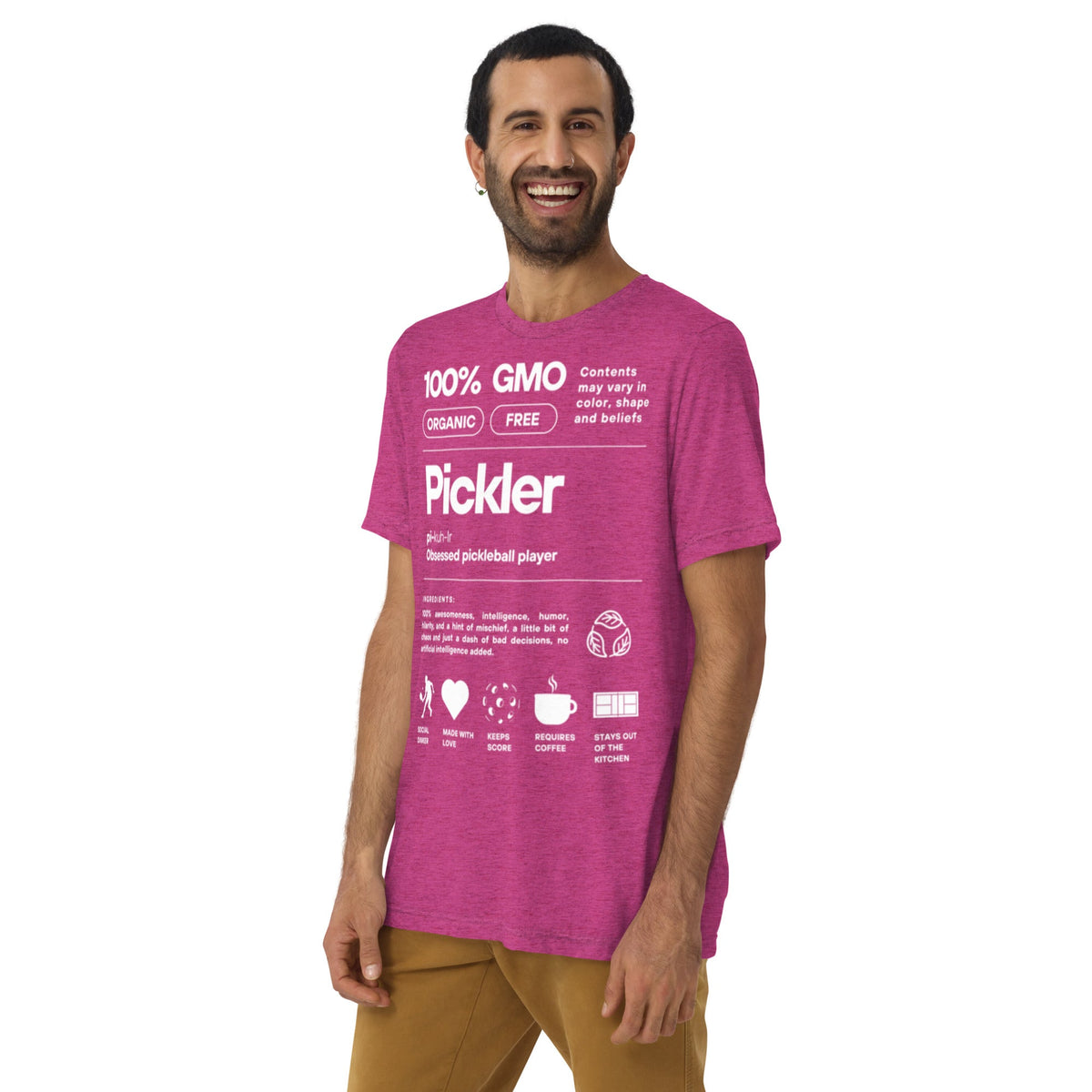 Pickler Funny Definitions Men's Pickleball Tee - Berry - PeaMacTees