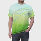 Pickleball Summer Breeze Tee — Green Leaf Wave Men's Cotton T-Shirt