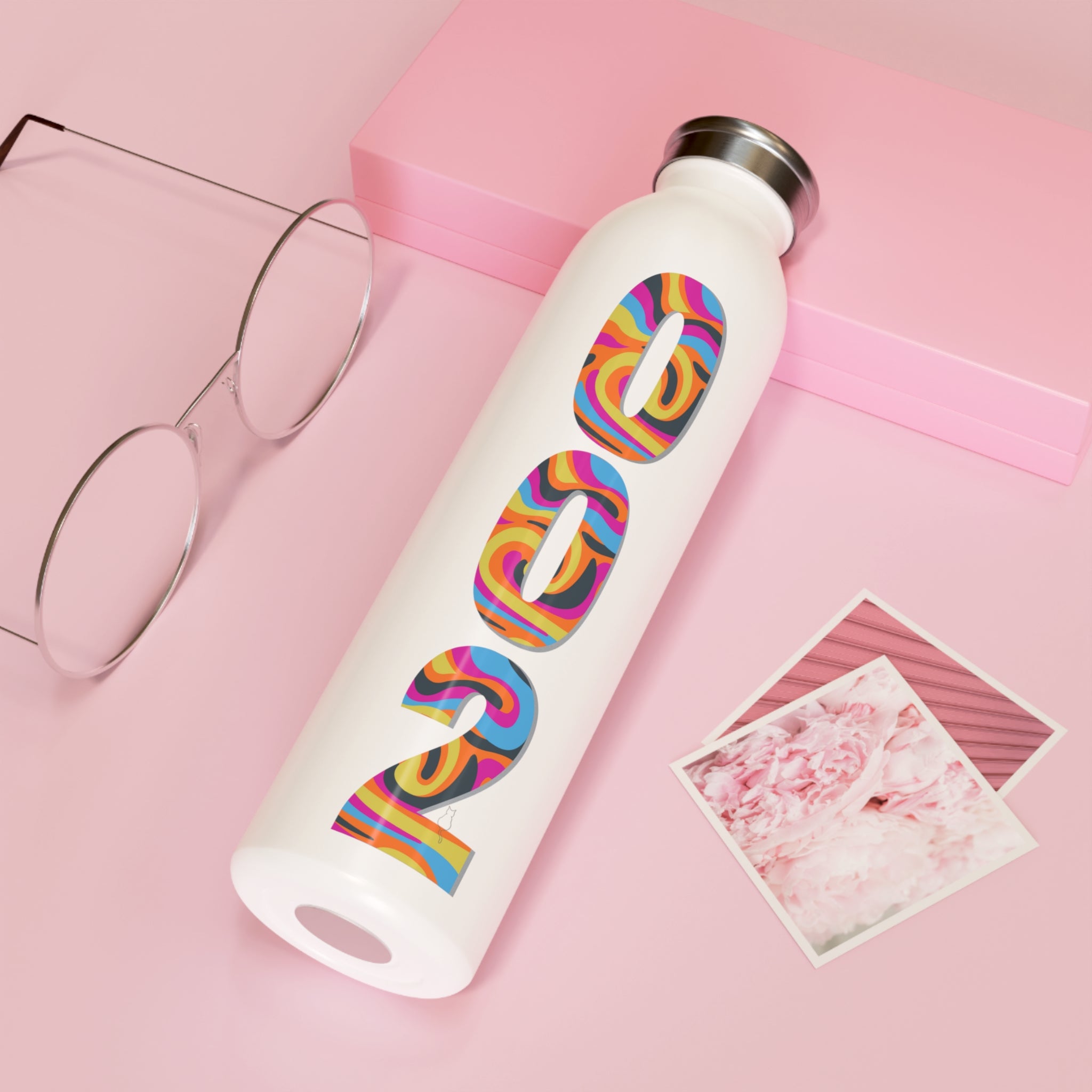 Stainless Steel 002 Retro Psychedelic Pickleball Hydration Bottle | BPA-Free, Leak-Proof, 20oz Sports Btle | Gift for Players - PeaMac Tees