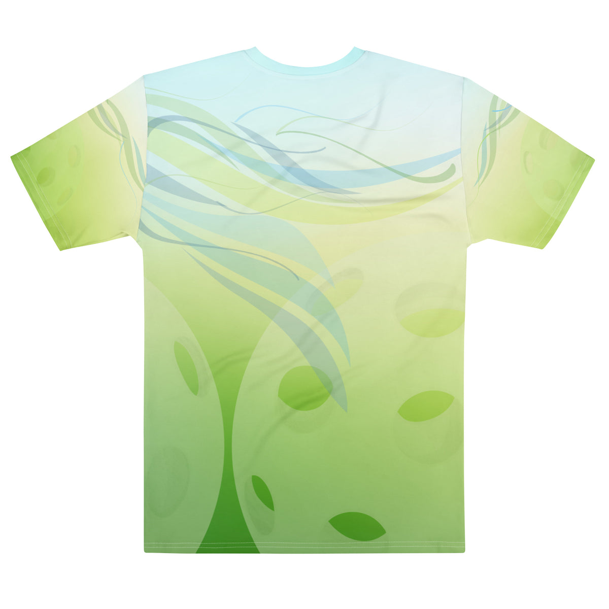 Unisex Summer Breeze pickleball t-shirt by PeaMac Tees, all-over wicking polyester crew neck t-shirt, back view.
